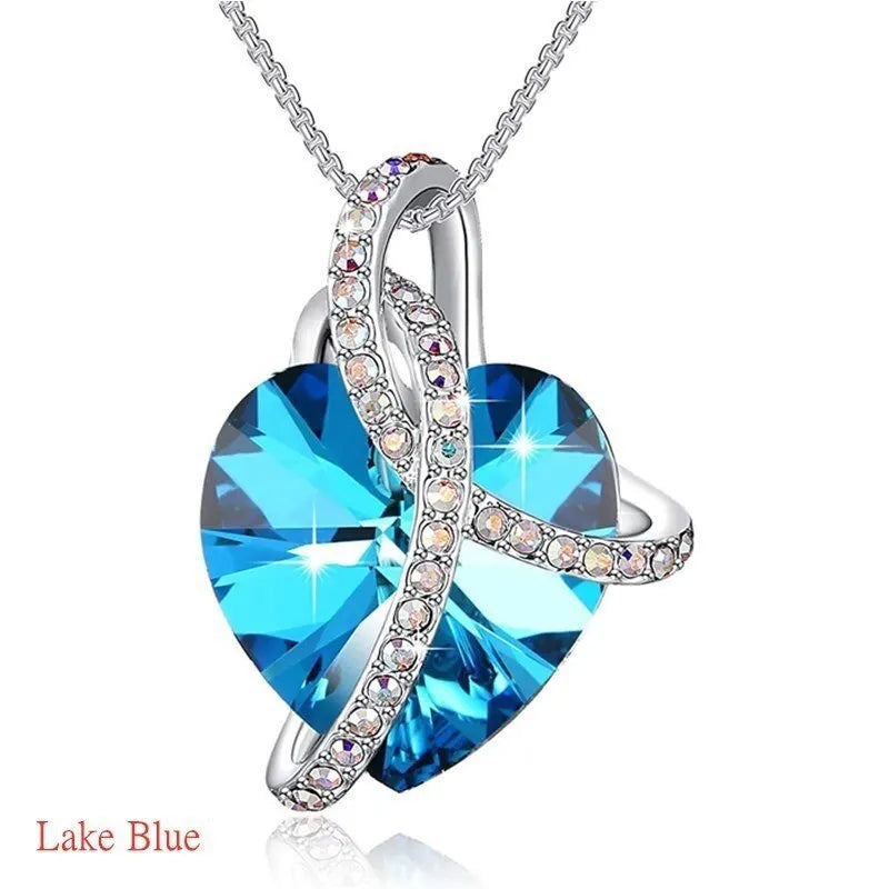 Love Heart Crystal Pendant Necklace – Period Tracker for Women Pendant Necklace Nixie