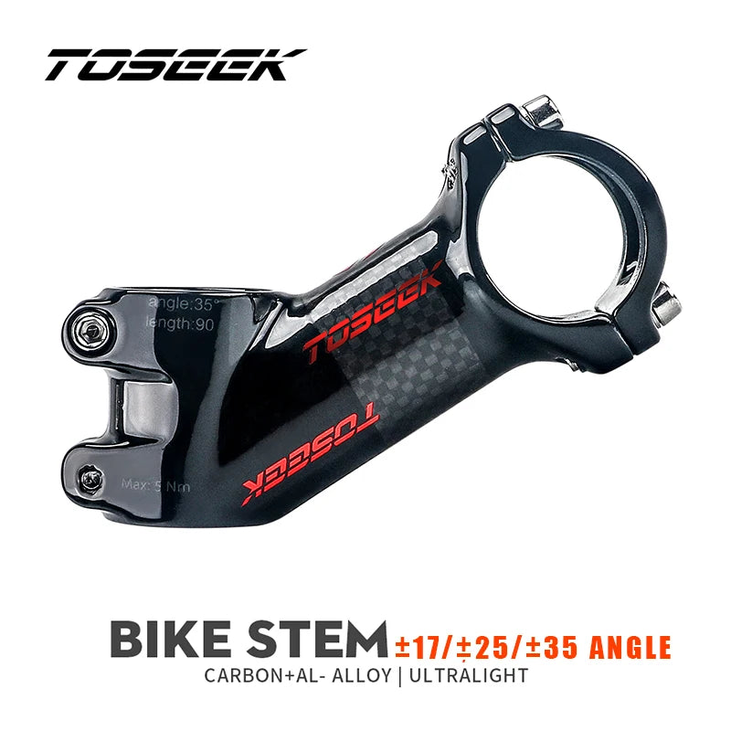 TOSEEK Carbon Aluminum MTB Stem 31.8mm | 4 Angles & Lengths Bicycle Handlebar Stem Nixie