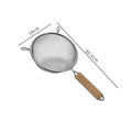 304 Stainless Steel Fine Mesh Skimmer with Wooden Handle Fine Mesh Skimmer Nixie Silver 16cm