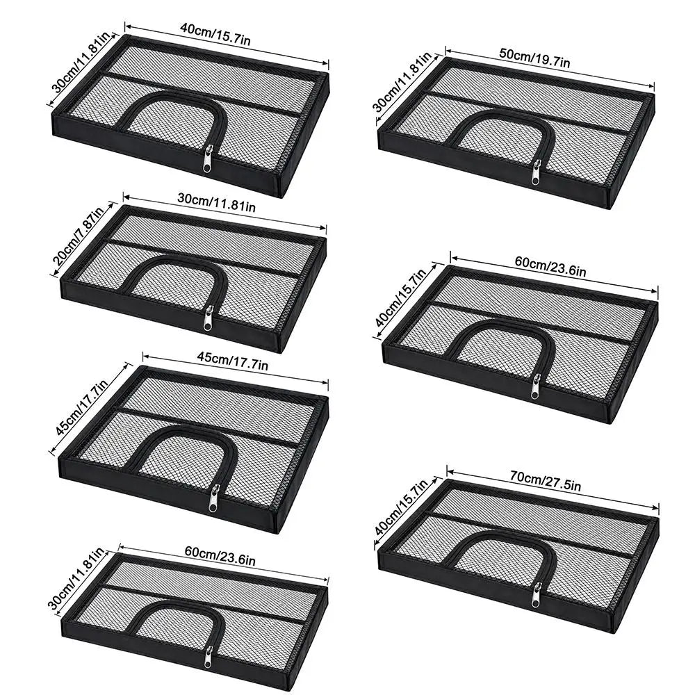 Black Aquarium Mesh Cover – Zippered Anti-Jump Fish Tank Lid
