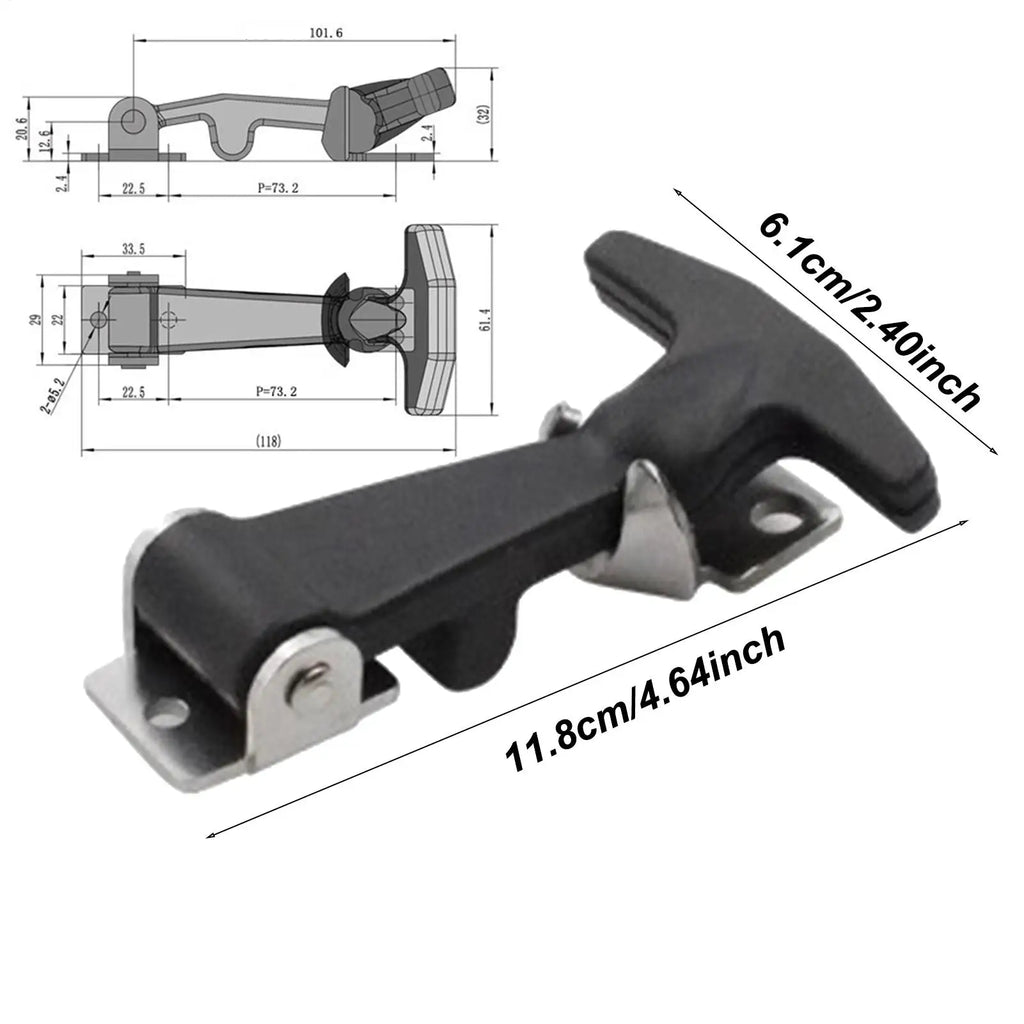 Rubber Hood Catch with Bracket 2pcs – Stainless Steel T-Handle Hood Catch Latch Nixie