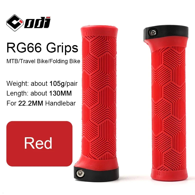 ODI Lock-On MTB Handlebar Grips – Non-Slip Rubber Bike Grips Bike Handlebar Grips Nixie Red