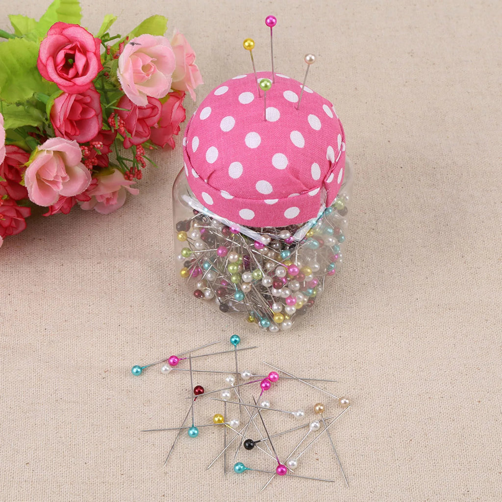 500pcs Pearl Head Sewing Pins with Pin Cushion Box – Colorful Sewing Pins Set Nixie