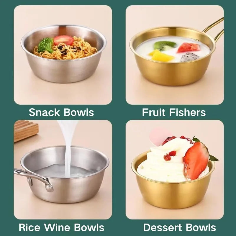 Korean Stainless Steel Rice Bowl & Sauce Dish Set | Nixie Stainless Steel Bowl Nixie