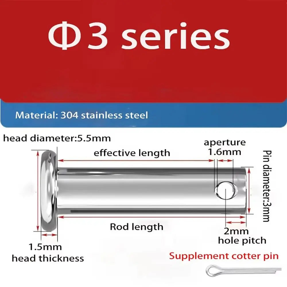 10Pcs M6 Stainless Steel Flat Head Cotter Pin Set GB882 Cotter Pin Set Nixie 10Pcs 6x8mm