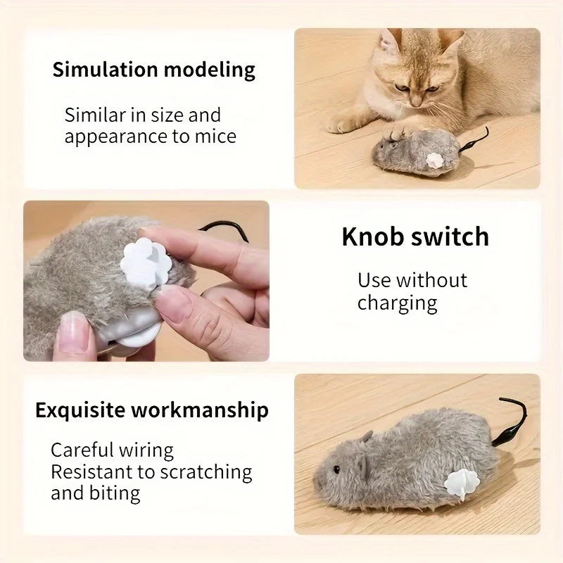 Lifelike Plush Mouse Toy for Cats, Dogs & Kids – Random Color Plush Pet Toy Nixie