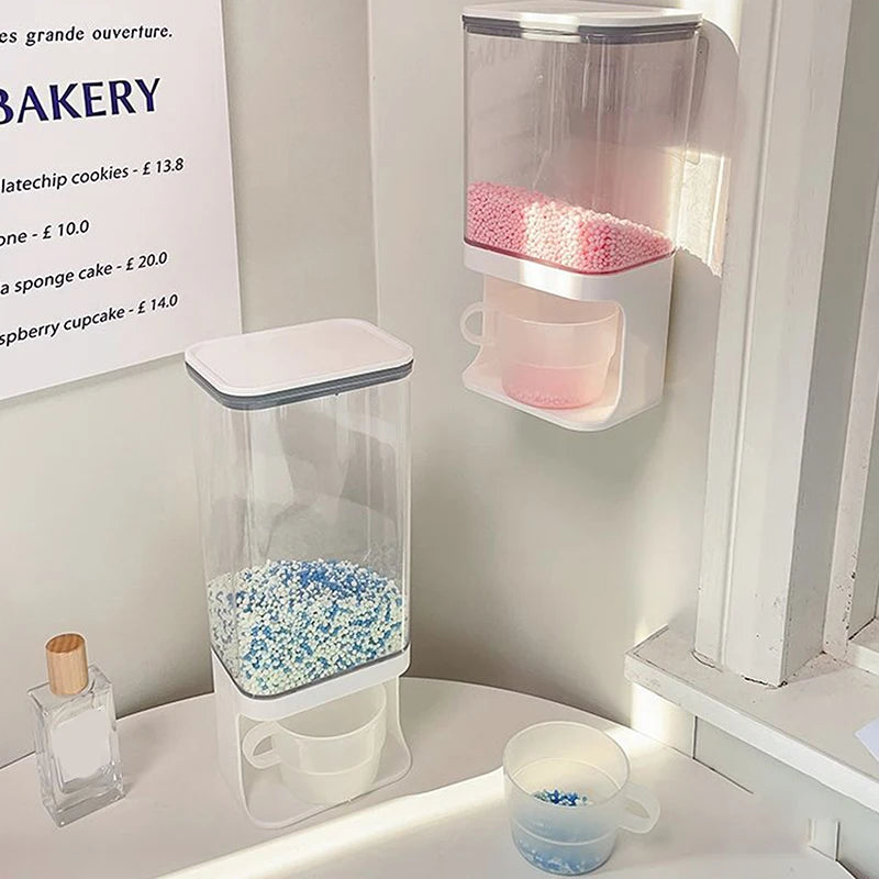 Wall-Mounted Transparent Storage Jar for Laundry Beads & Powder