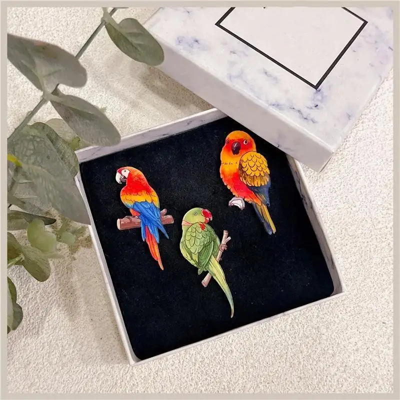 Kawaii Parrot Fridge Magnets – Cartoon Animal Decor 6/12 Pcs Decorative Fridge Magnets Nixie