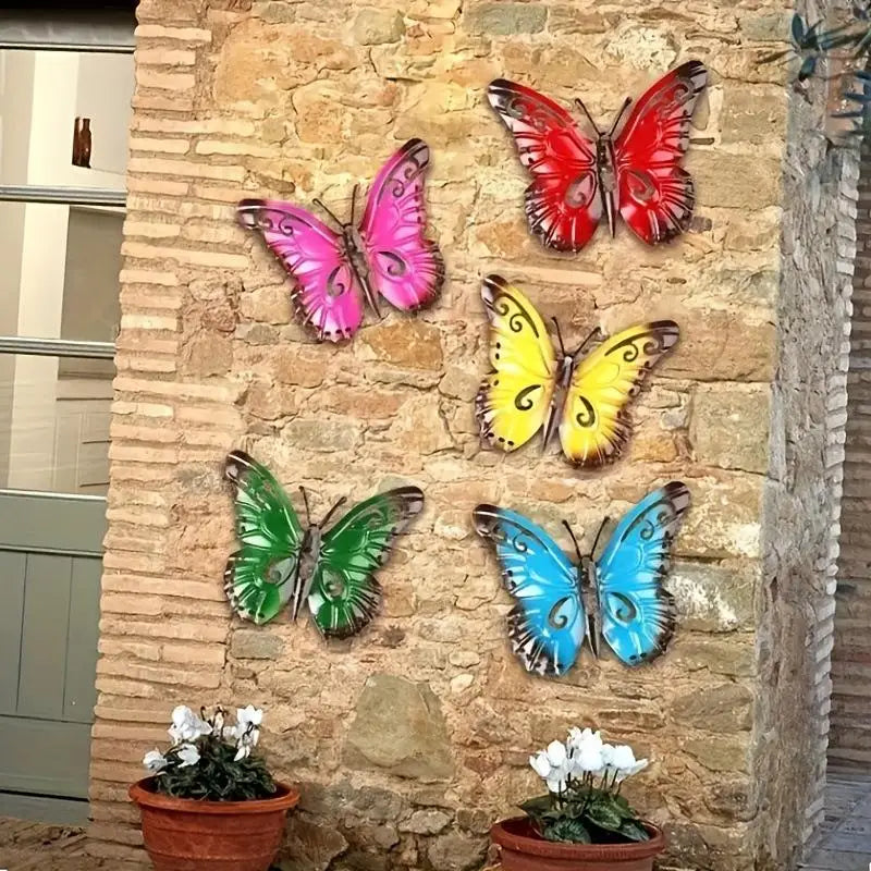 5-Piece Metal Butterfly Wall Decor Hollow Hanging Ornaments Wall Art Decor Nixie Default Title