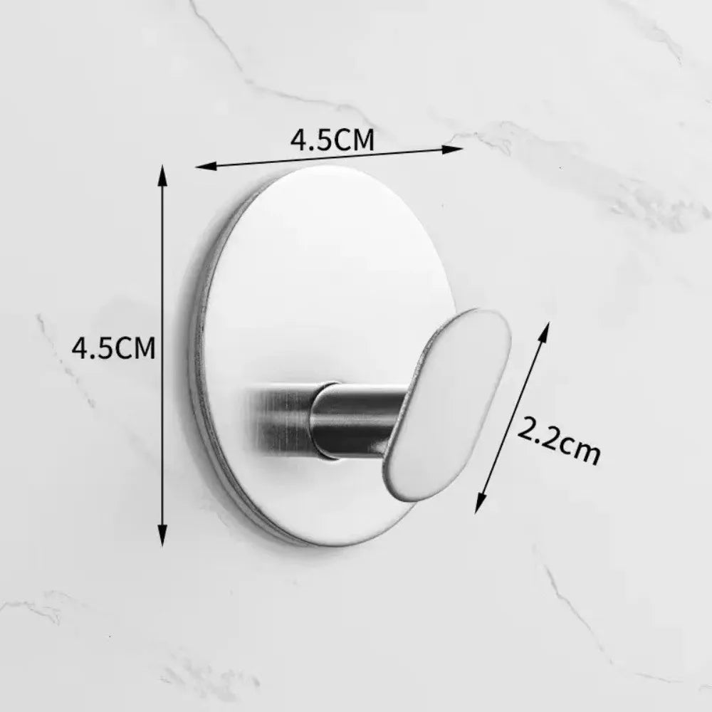 3-Pack Stainless Steel Adhesive Wall Hooks – Rust-Proof