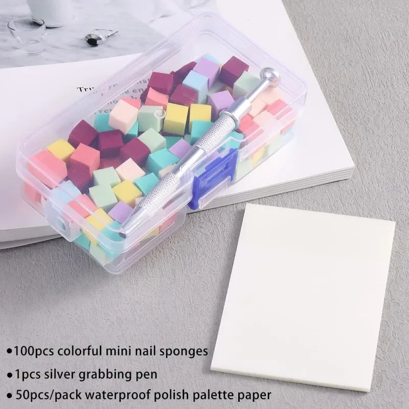 100Pcs Gradient Nail Art Sponges – Ombre Manicure Tool Set Nail Art Sponge Nixie