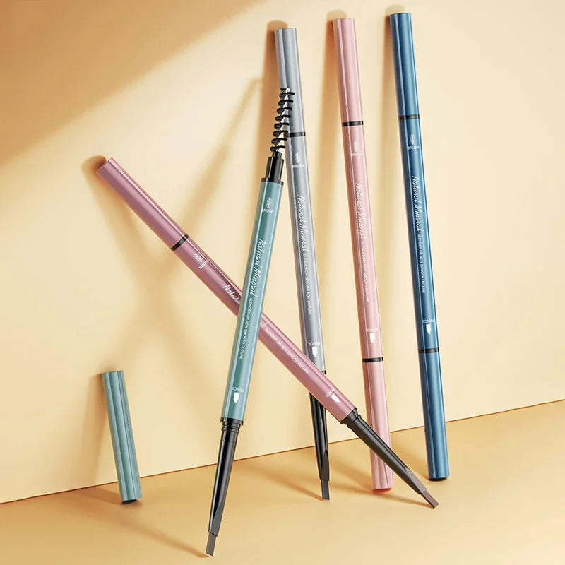 Double-Ended Natural Brown Eyebrow Pencil & Brush – Waterproof Eyebrow Pencil Nixie