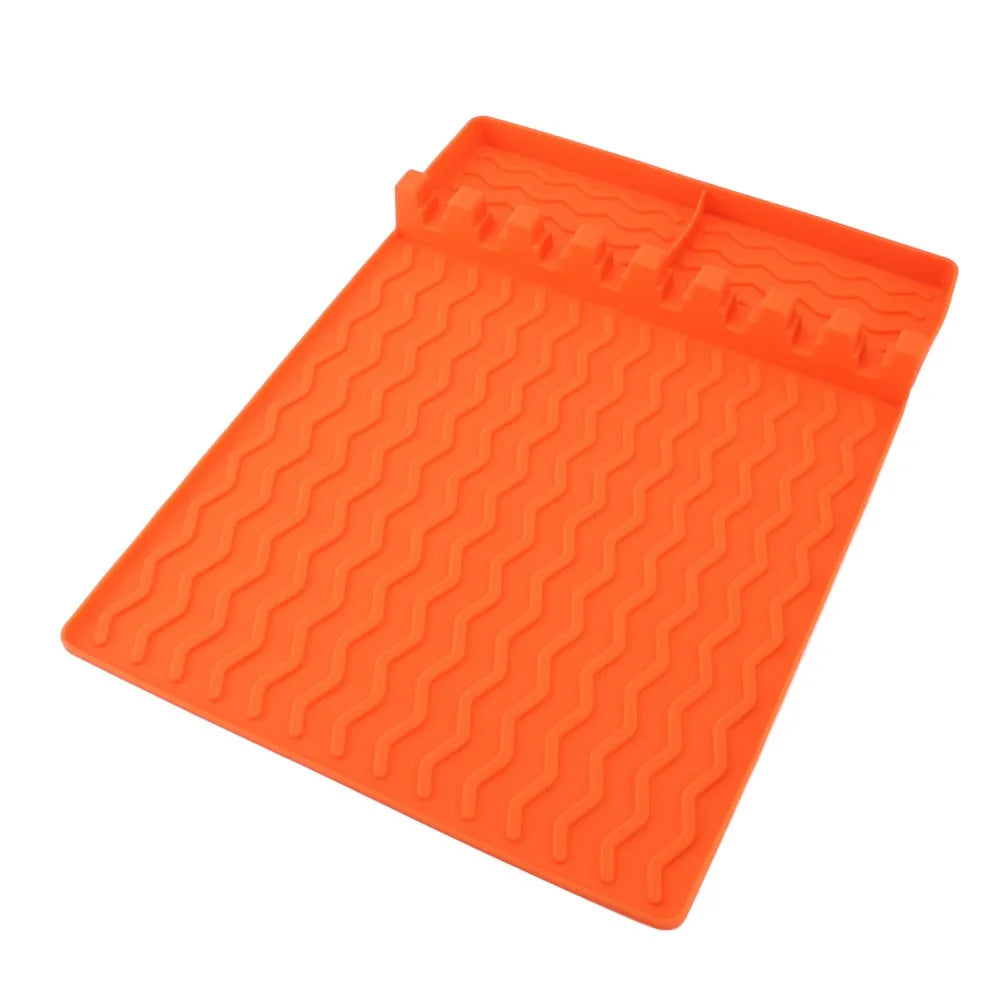 Silicone Griddle Mat – Heat Resistant Wavy Drip Pad, Orange Silicone Griddle Mat Nixie