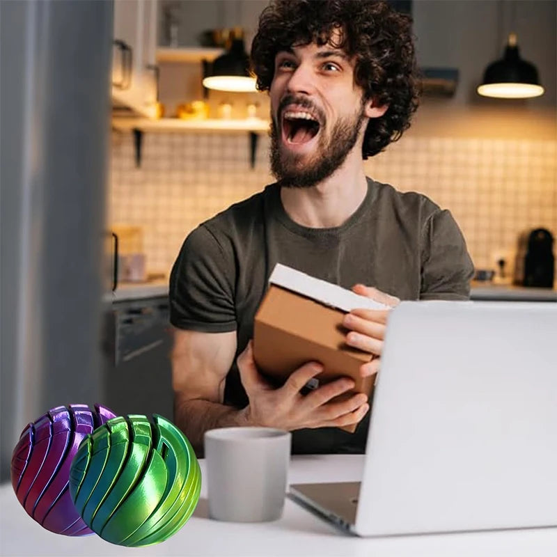3D Printed Twistsphere Fidget Ball – Rotating Gear Flow Toy Fidget Toy Nixie