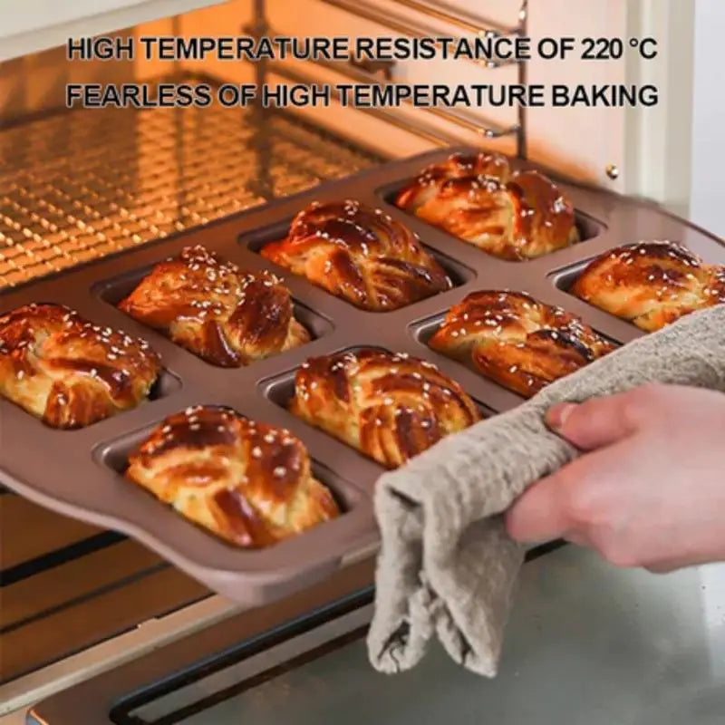8-Cavity Non-Stick Mini Loaf Pan | Carbon Steel Baking Tray Mini Loaf Baking Pan Nixie
