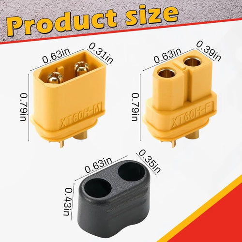 10 Pair XT60H Upgrade Bullet Connectors Male Female Plugs w/ Sheath RC Battery Connectors Nixie