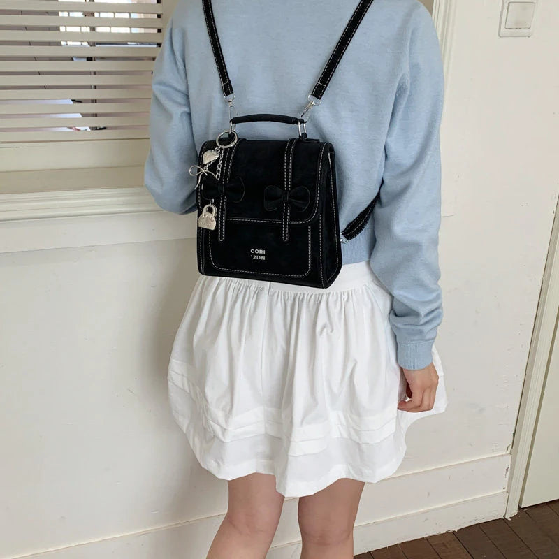 Korean Style Bow Backpack for Women – Casual College Bag