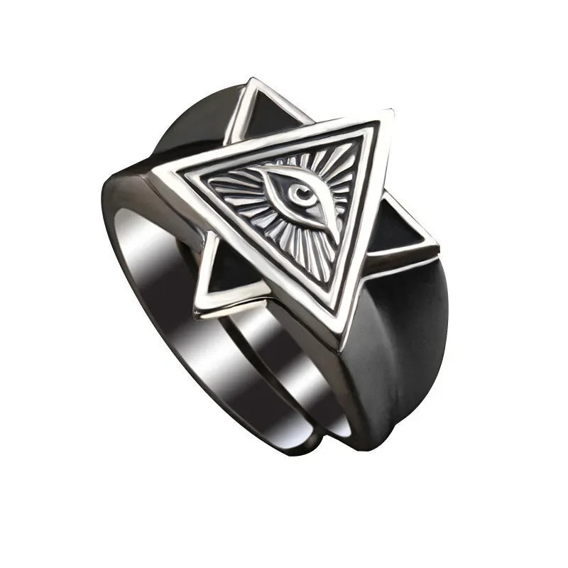 Triangle Opening Ring – Zinc Alloy Geometric Punk Tracker Ring Fashion Ring Nixie