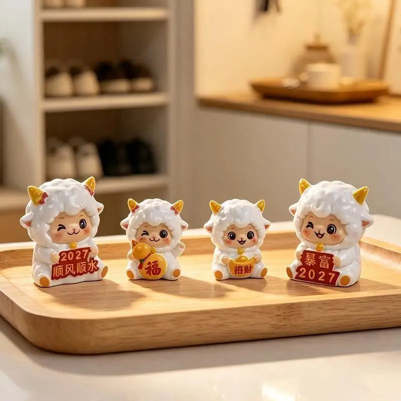 2027 Year of the Goat Lucky Sheep Resin Figurine Ornament Resin Figurine Ornament Nixie