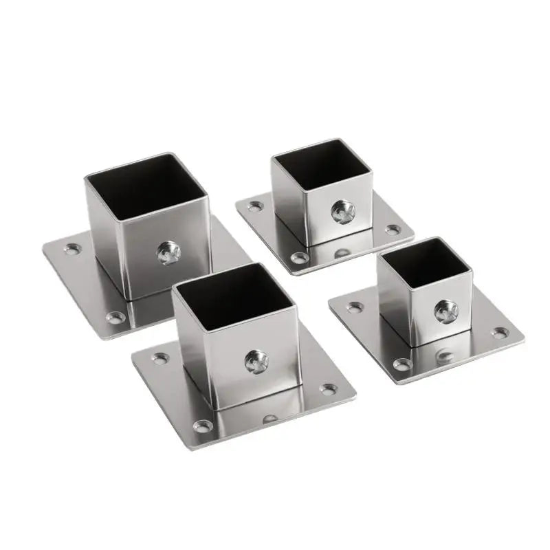 Stainless Steel Square Tube Connector Flange Base 25/30/35mm Tube Connector Clamp Nixie