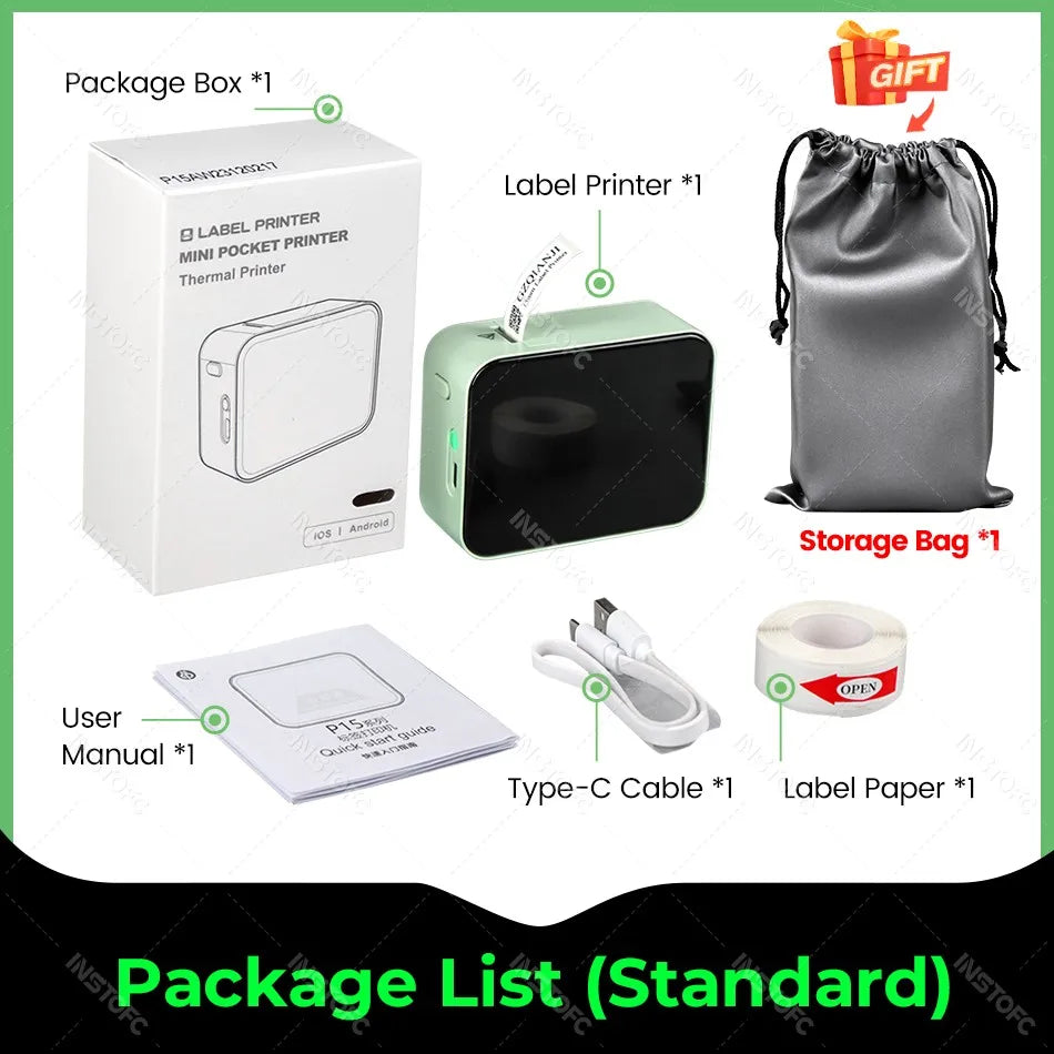 Marklife P15 Bluetooth Thermal Label Printer | Portable Label Maker