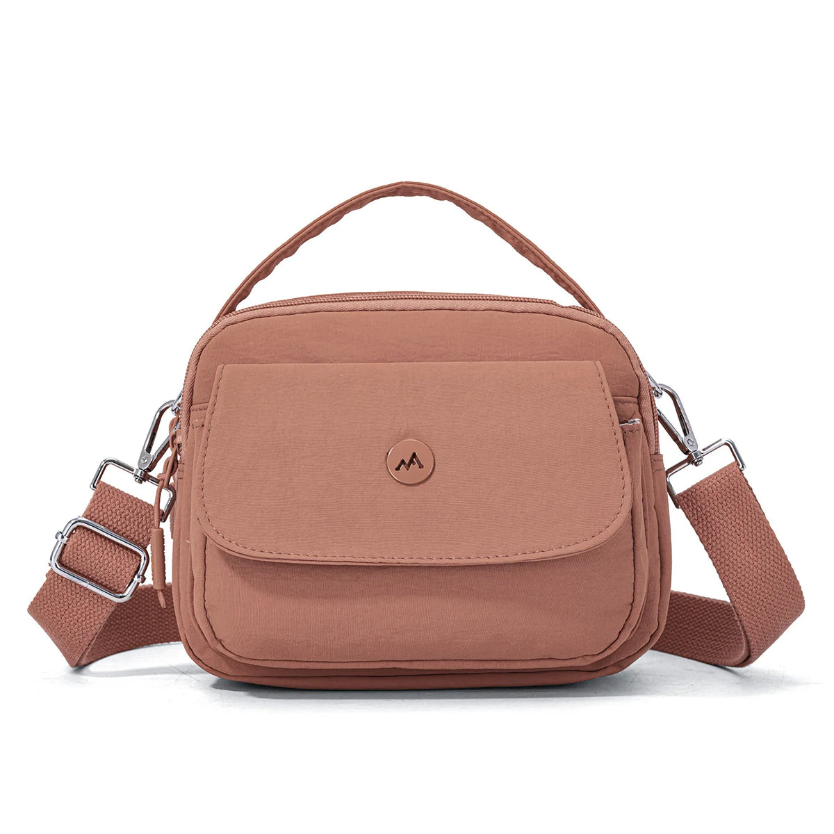 Women's Lightweight Nylon Crossbody Bag – Urban Satchel Crossbody Satchel Bag Nixie Pink