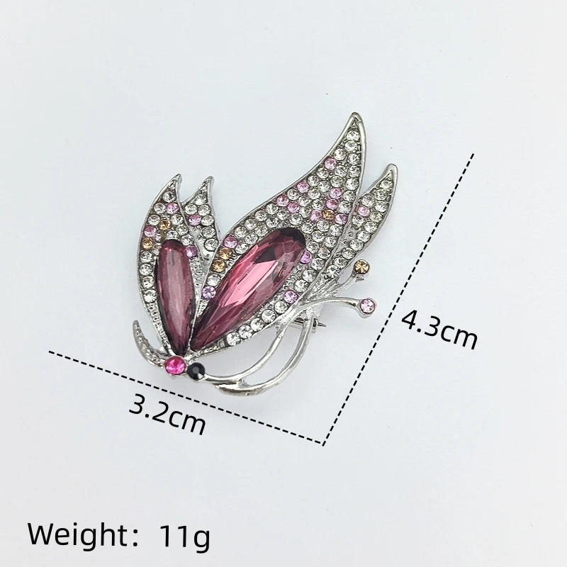 Purple Crystal Butterfly Brooch – Elegant Luxury Fashion Pin Crystal Brooch Pin Nixie XL0537