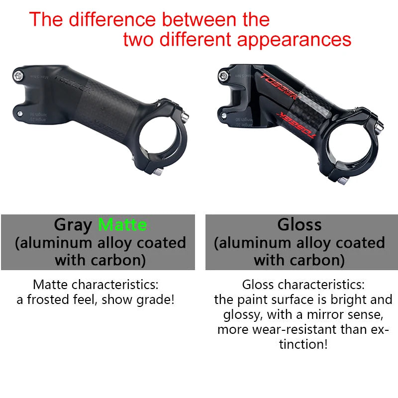 TOSEEK Carbon Alloy MTB Handlebar Stem 31.8mm Ultralight