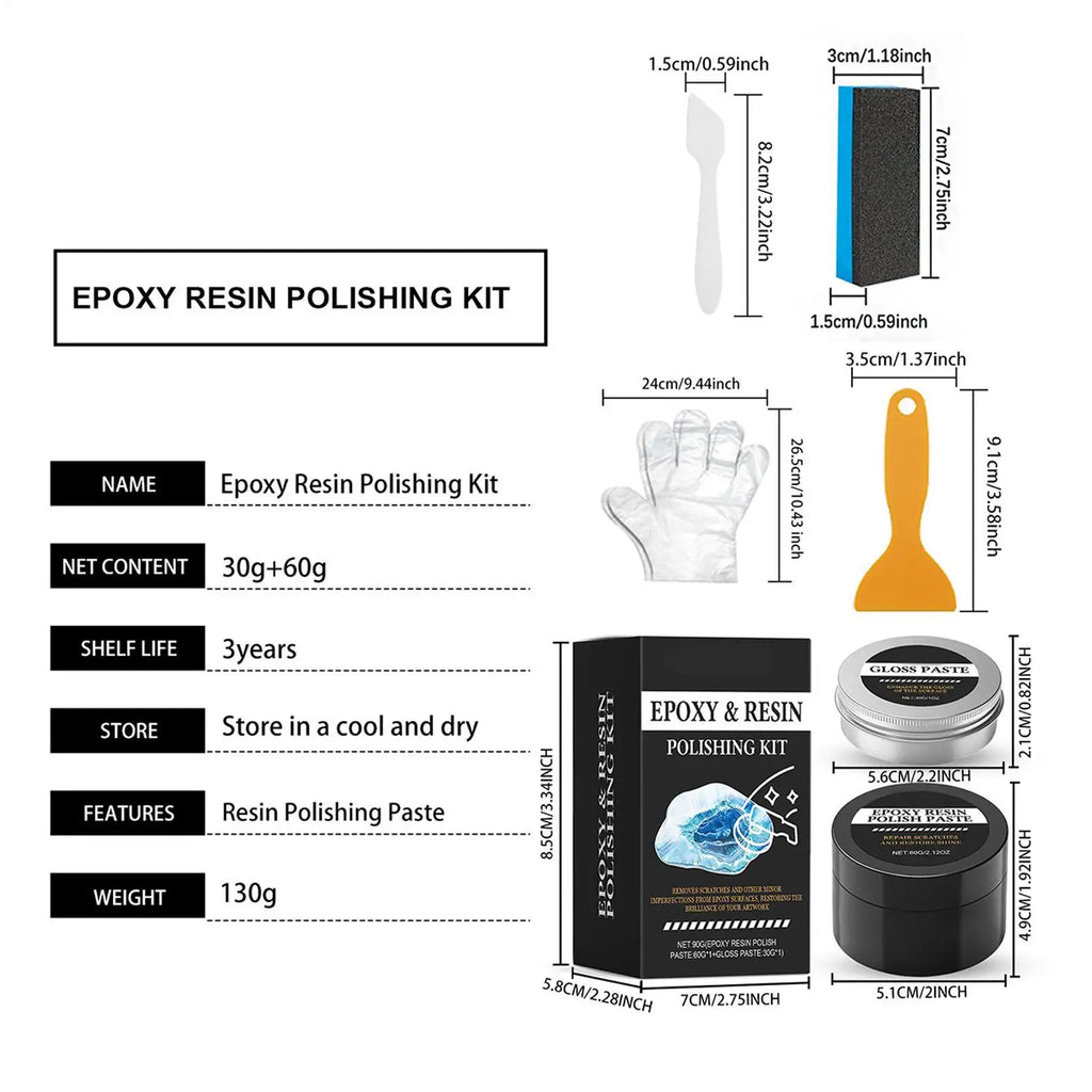 Epoxy Resin Polishing Kit – 3-Stage Scratch Buffing Compound Resin Polishing Kit Nixie