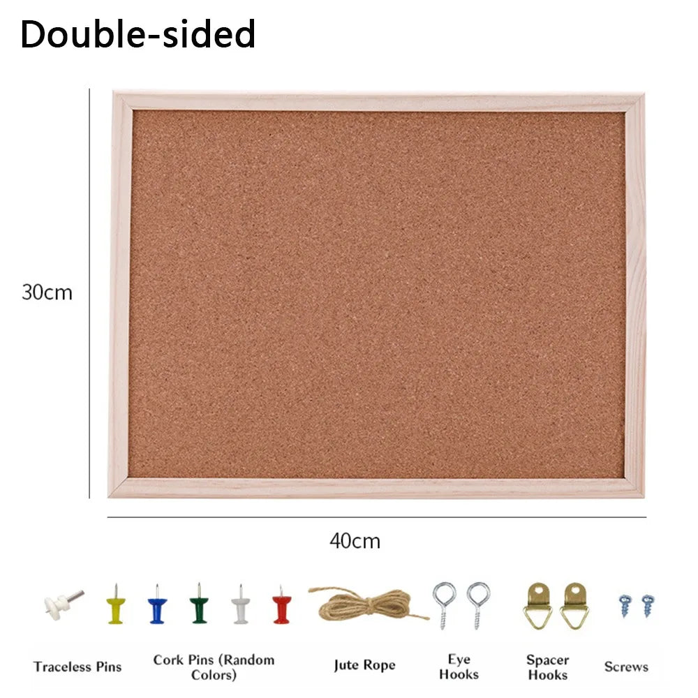 Wooden Frame Cork Bulletin Board – Hanging Memo Display Board Cork Bulletin Board Nixie M2
