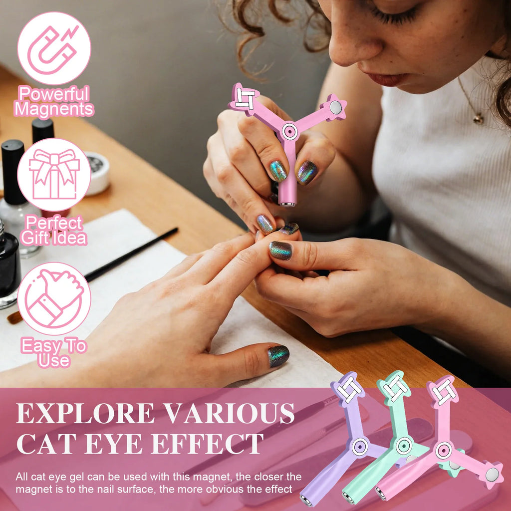 4-in-1 Cat Eye Nail Art Magnet Stick | Glass Bead Gel Tool Nail Art Magnet Tool Nixie
