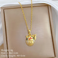 Cat Pendant Necklace – Stainless Steel Collarbone Chain for Women Pendant Necklace Nixie XL2606-528