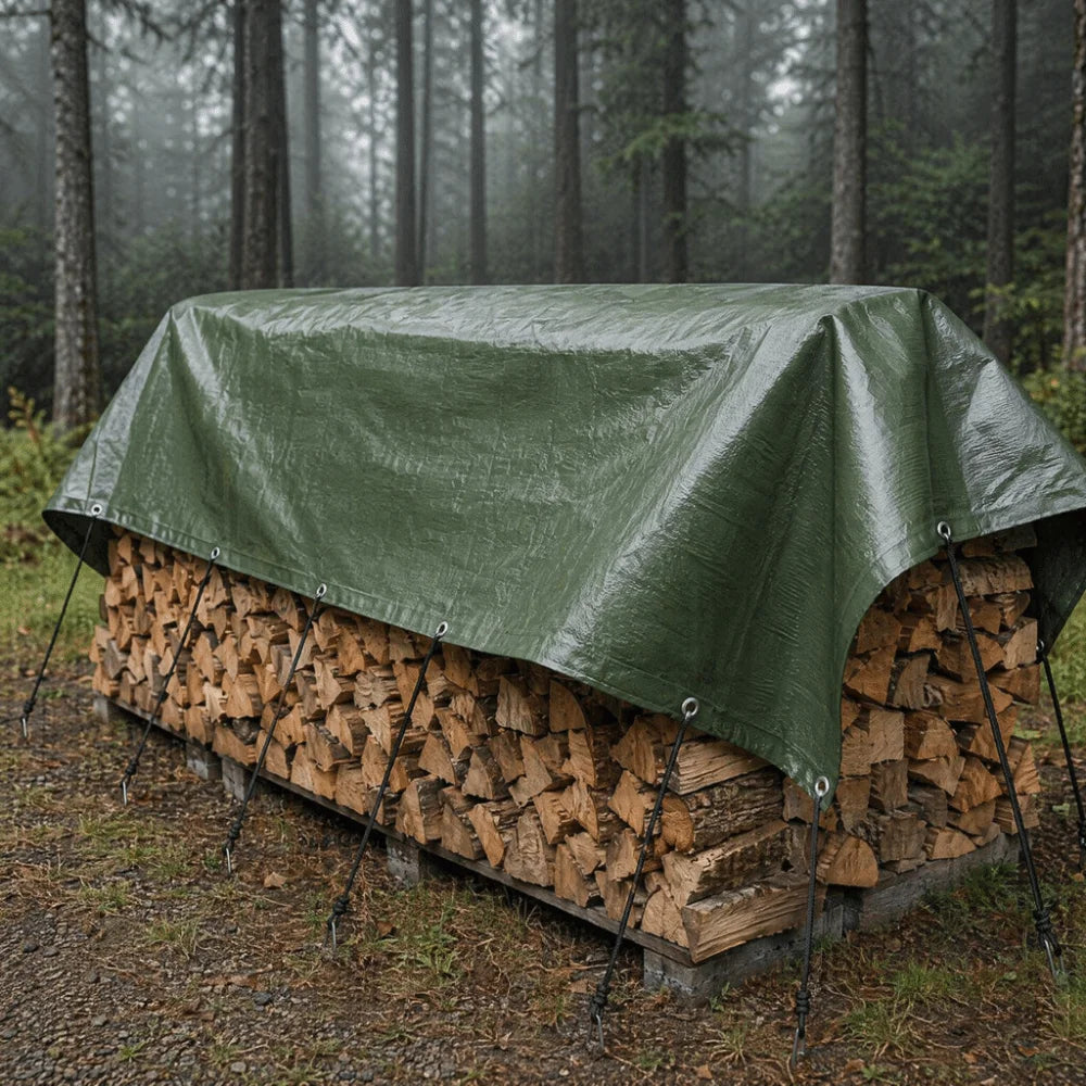 Green PE Waterproof Tarpaulin UV Resistant Cover with Eyelets Waterproof Tarpaulin Nixie