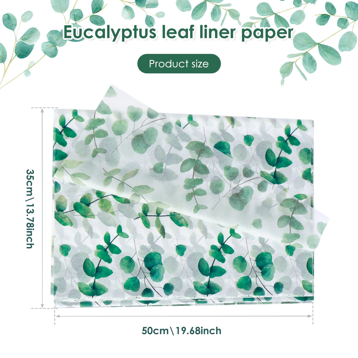 100Pcs Botanical Leaf Tissue Paper 20x14in – Gift Wrapping Sheets