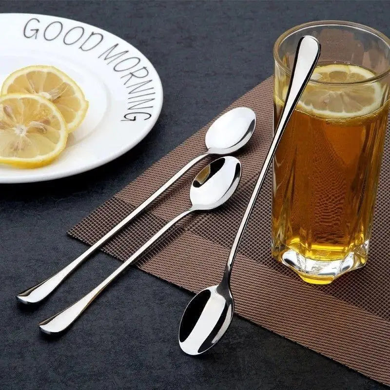 Stainless Steel Long Handle Spoons for Coffee & Ice Cream Kitchen Spoon Set Nixie