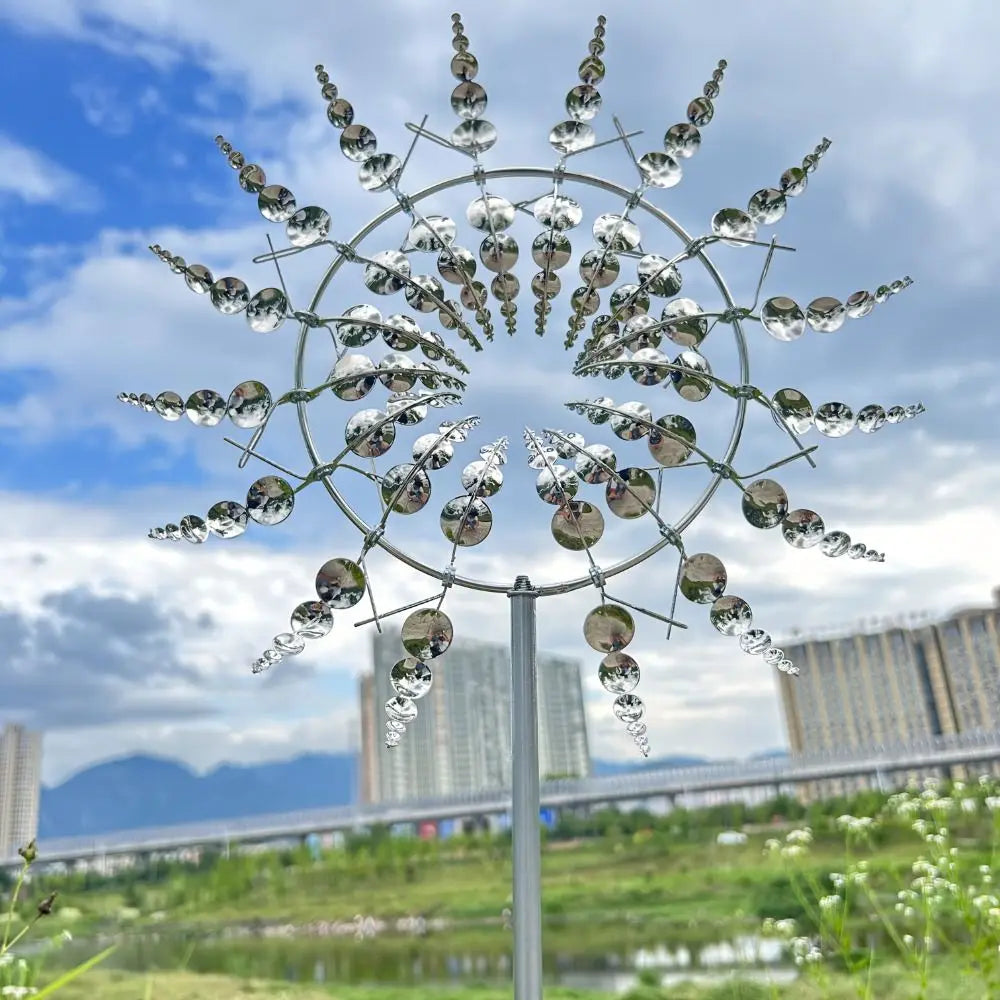 Metal Wind Spinner Windmill Kinetic Sculpture Garden Decor Garden Wind Spinner Nixie