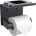 Stainless Steel Toilet Paper Holder with Shelf – Wall Mount Toilet Paper Holder Nixie Black