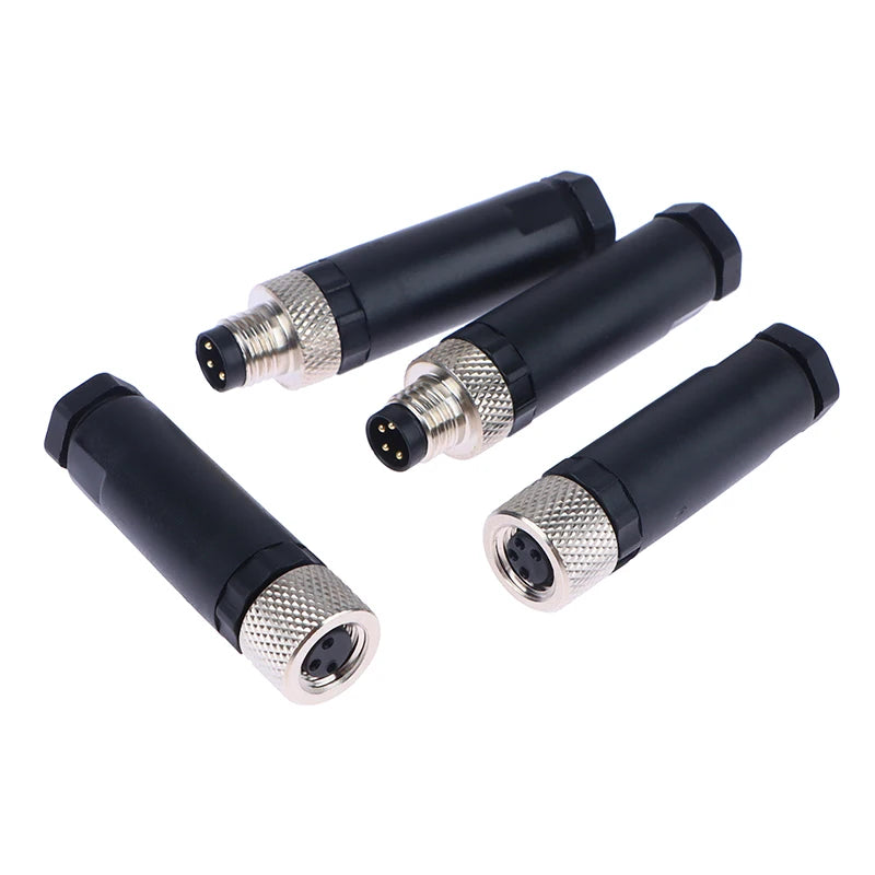 M8 Waterproof Sensor Connector Male Female 3/4 Pin Plug Industrial Sensor Connector Nixie