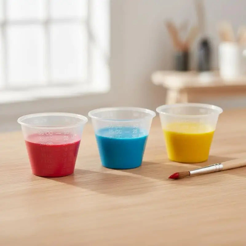 100Pcs 1oz 30ml Clear Graduated Plastic Paint Mixing Cups Paint Mixing Cups Nixie