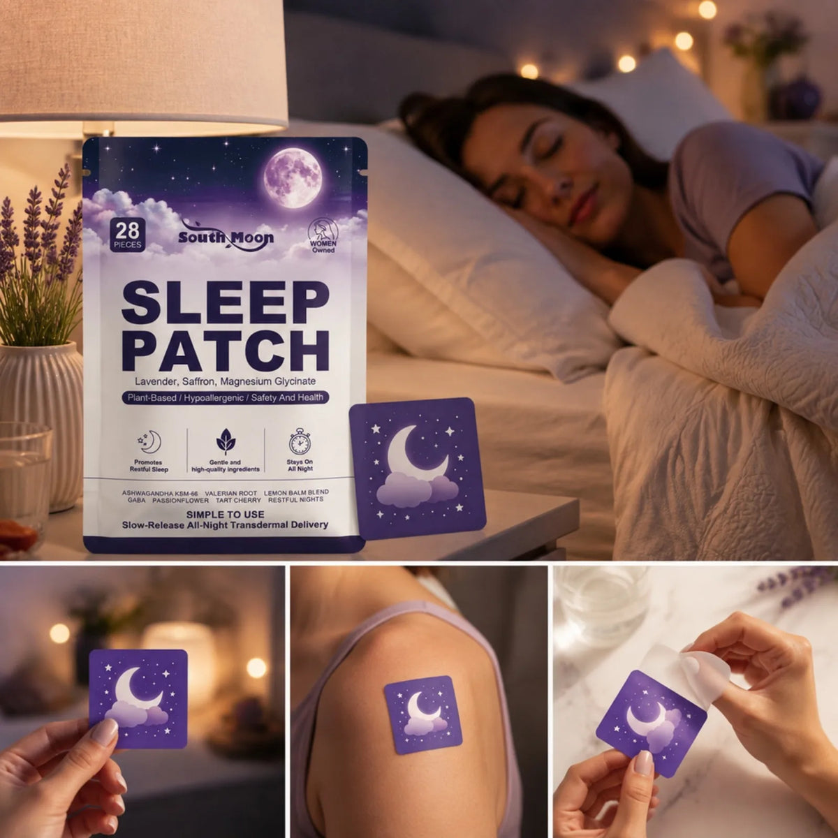 28PCS Lavender Sleep Patches – Overnight Slow-Release Stickers Sleep Wellness Patch Nixie