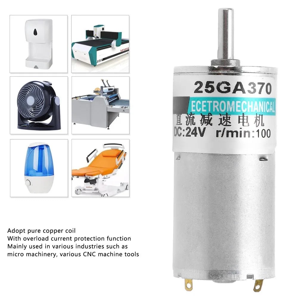Mini 24V DC Gear Motor 200RPM High Torque CW CCW Control DC Gear Motor Nixie