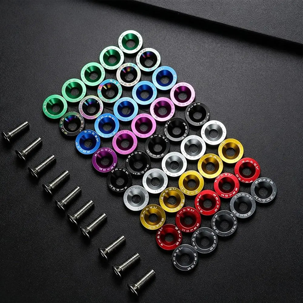 10PCS Aluminum M6 Decorative Screw Washers for Scooter Handlebar Scooter Screw Washers Nixie