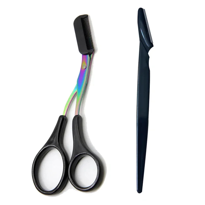 Eyebrow Trimming Razor & Scissors Set – Safe Grooming Kit Eyebrow Grooming Set Nixie