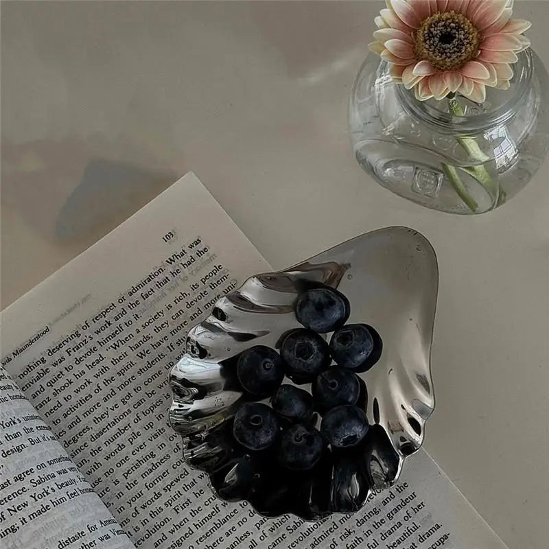 Stainless Steel Seashell Dish – Jewelry Tray & Dessert Plate Decorative Dish Tray Nixie
