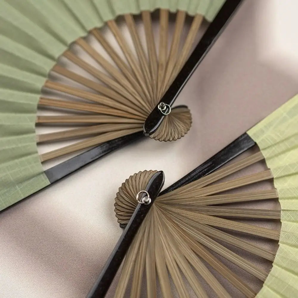 Japanese & Chinese Folding Hand Fan – Bamboo & Linen Cloth Folding Hand Fan Nixie