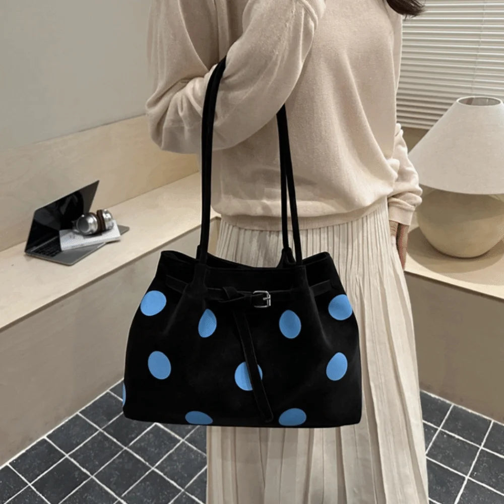 Polka Dot Tote Bag – Retro Large Shoulder Handbag for Women Shoulder Tote Bag Nixie