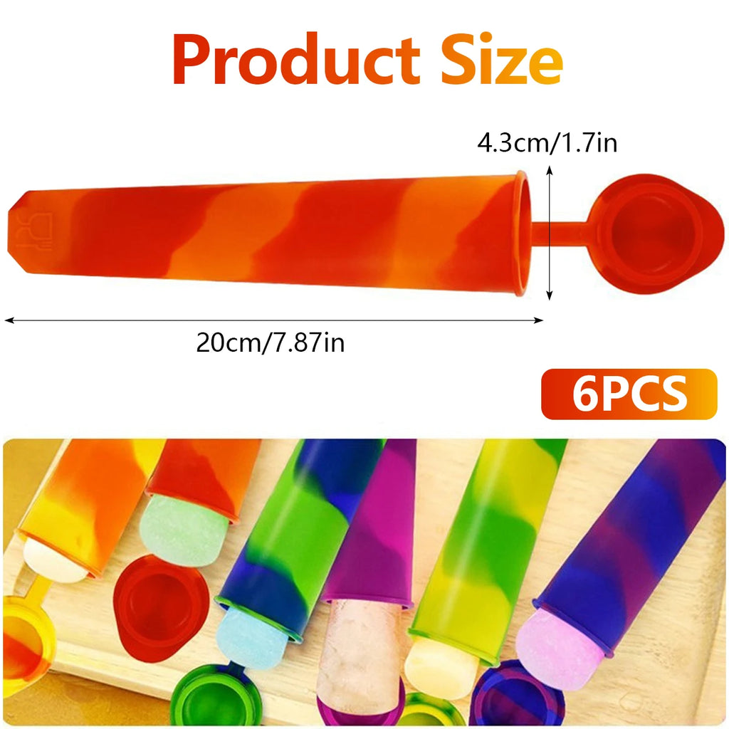 Silicone Popsicle Molds Set of 6 – DIY Ice Lolly Maker Popsicle Mold Set Nixie
