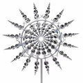 Metal Wind Spinner Windmill Kinetic Sculpture Garden Decor Garden Wind Spinner Nixie Silver
