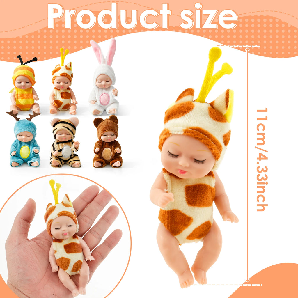 Mini Reborn Baby Dolls 6–12 Pack with Clothes | Kids Gift Mini Reborn Dolls Nixie