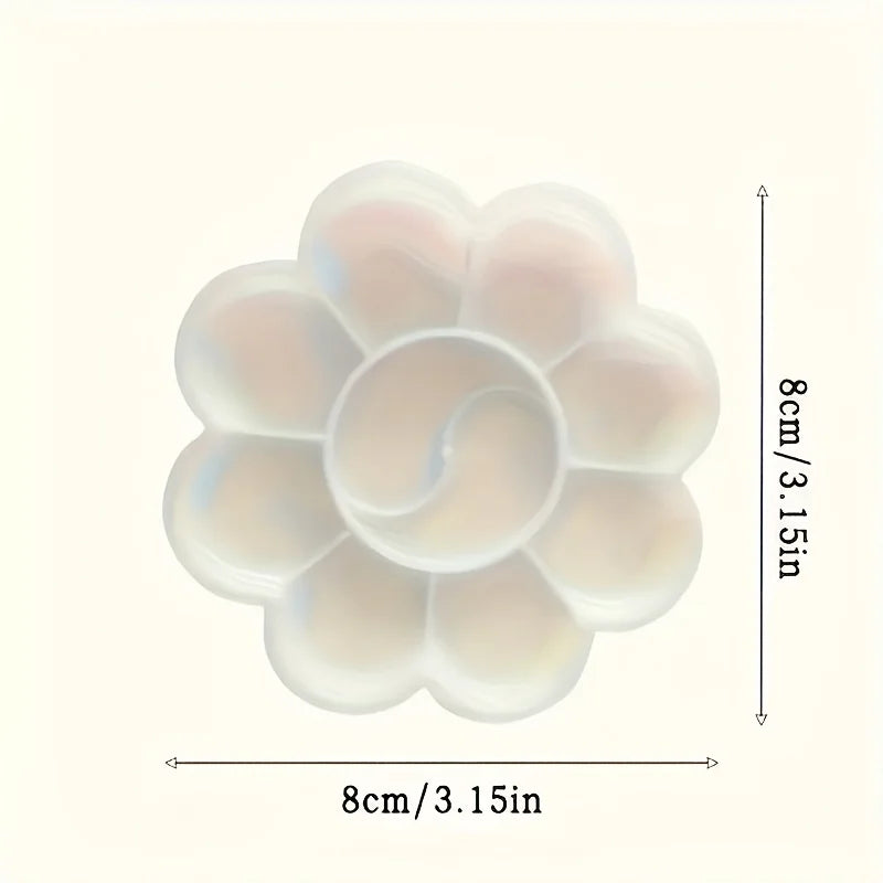 30Pcs Mini Flower-Shaped Plastic Palette Set for Art Mixing